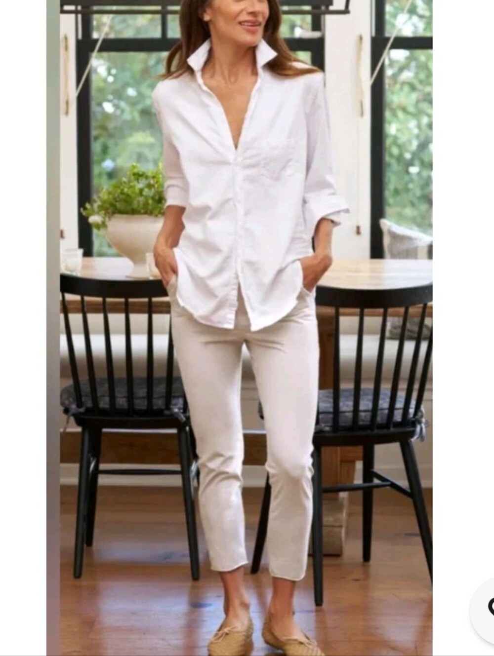 Frank & Eileen Murphy Billion Dollar Pant Raw Hem Crop Khaki Stretch Size L